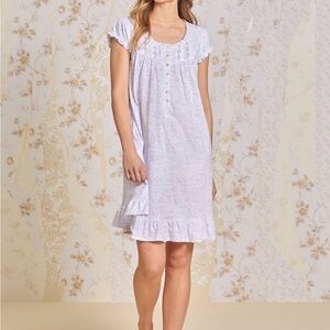 Eileen West Lilac Posy Cotton Knit Short Nightgown